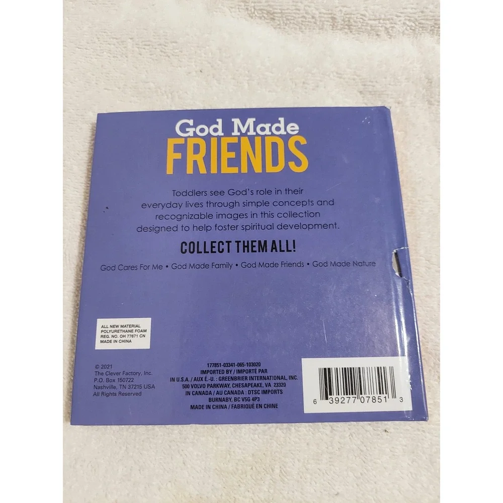 God Made Friends‎ Toddler Board Book The Clever Factory Ages 1 to 3